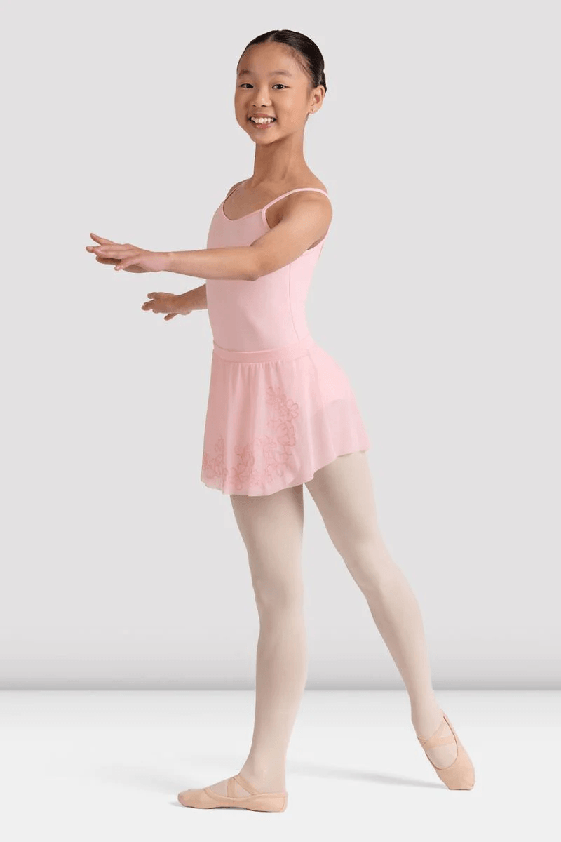 Bloch Girls Angella Floral Mesh Skirt Candy Pink