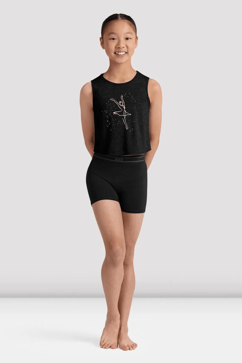 Bloch Girls Tracy Twist Back Top Black