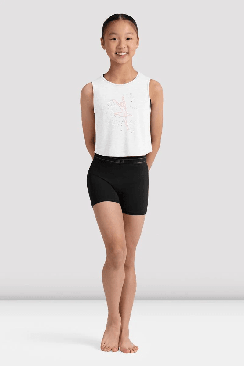 Bloch Girls Tracy Twist Back Top White