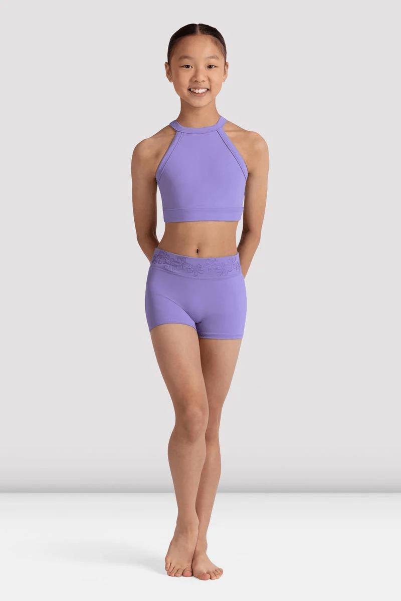 Bloch Girls Modena Floral Crop Top Lilac