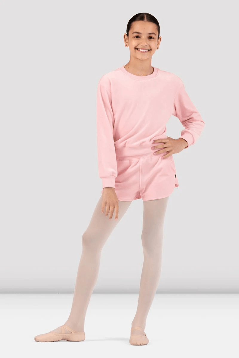 Bloch Girls Lily Velvet Crew Neck Jumper Candy Pink