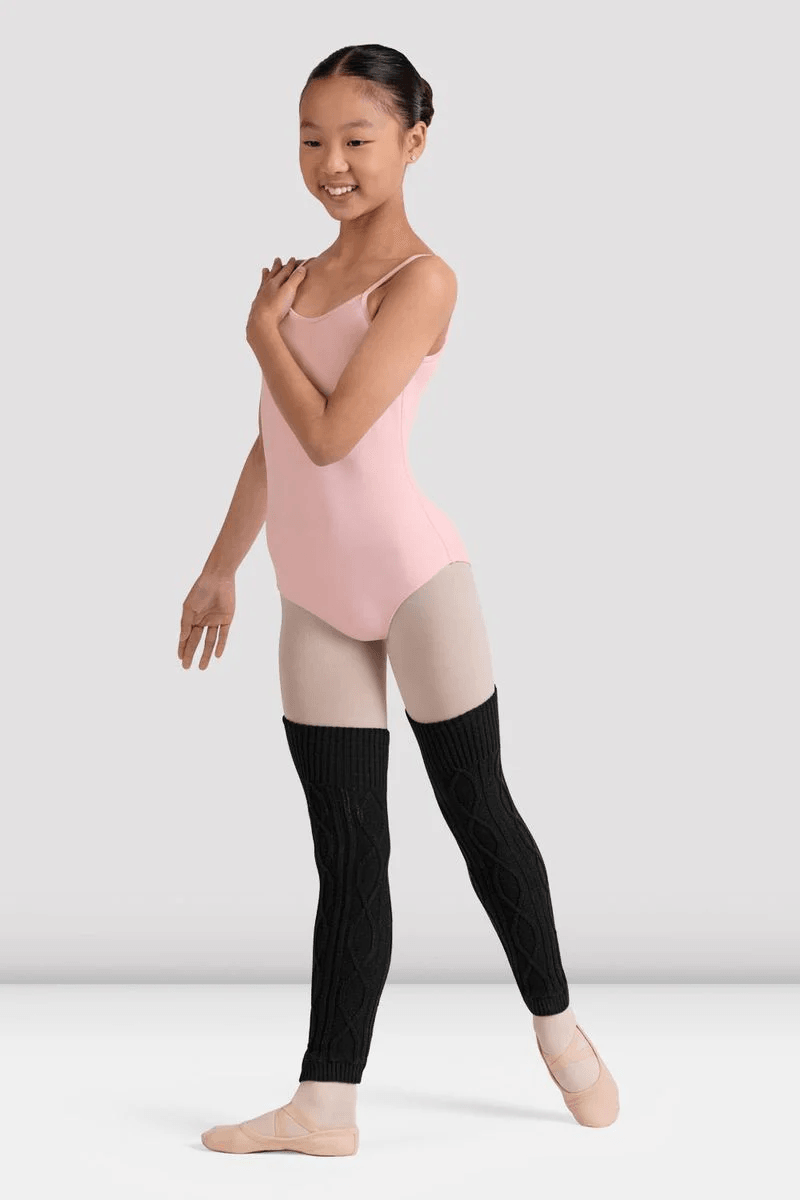 Bloch Girls Alba Knit Leg Warmers Black