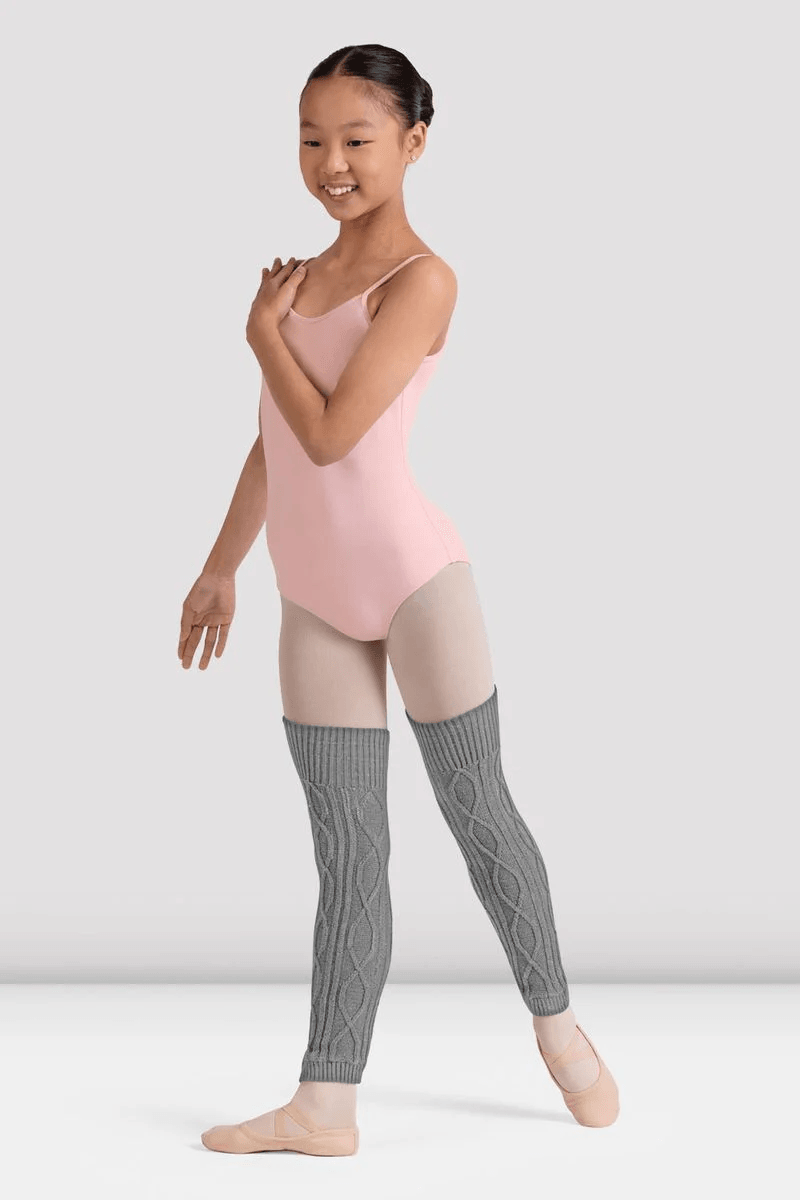 Bloch Girls Alba Knit Leg Warmers Grey Marle
