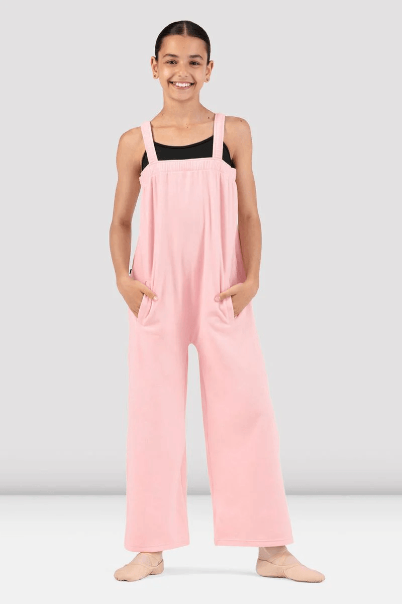 Bloch Girls Susan Velvet Jumpsuit Candy Pink