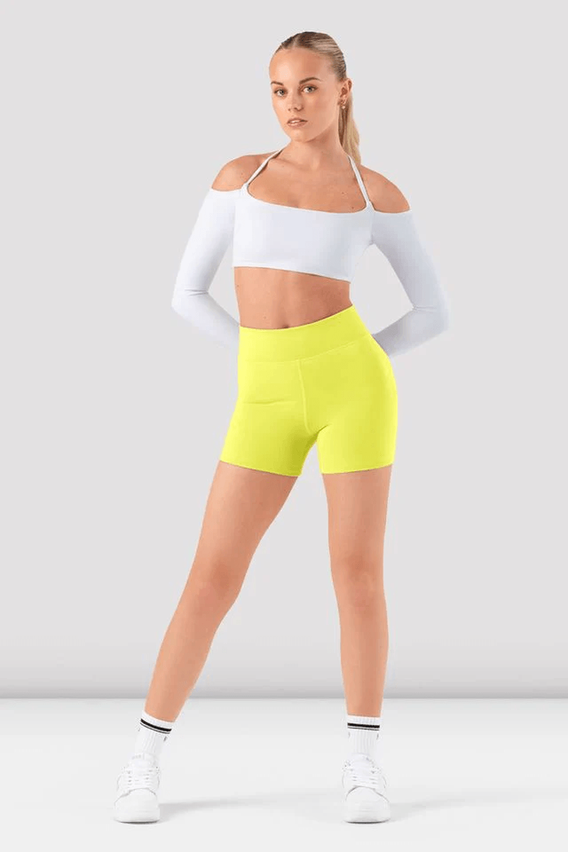 Bloch Girls Striker High Waist Short Neon Yellow