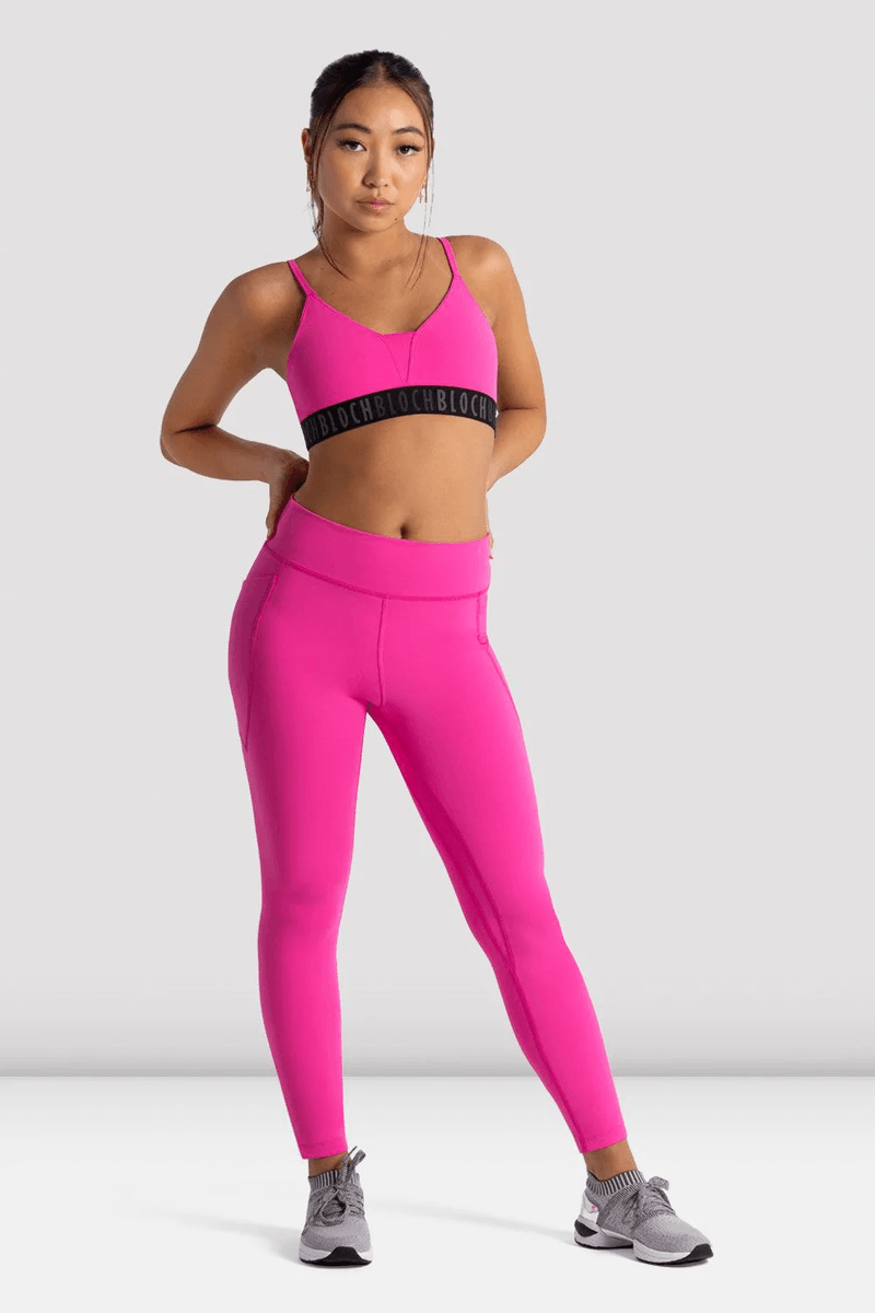 Bloch Girls Signature Logo Bra Top Vibrant Pink