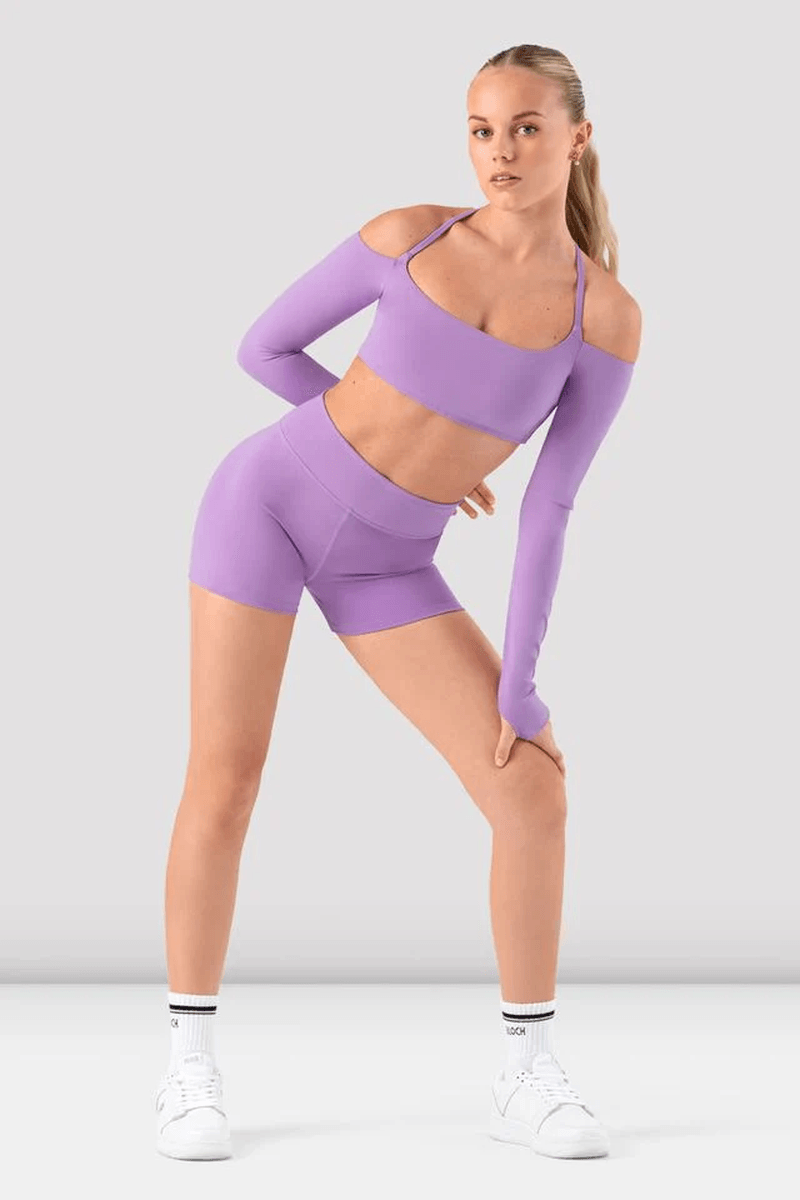 Bloch Girls Criss Cross Bolero Crop Top Mauve