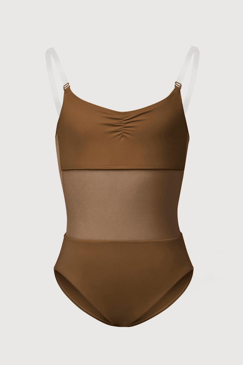 Bloch Girls Sunna Mesh Panel Bodysuit Cocoa