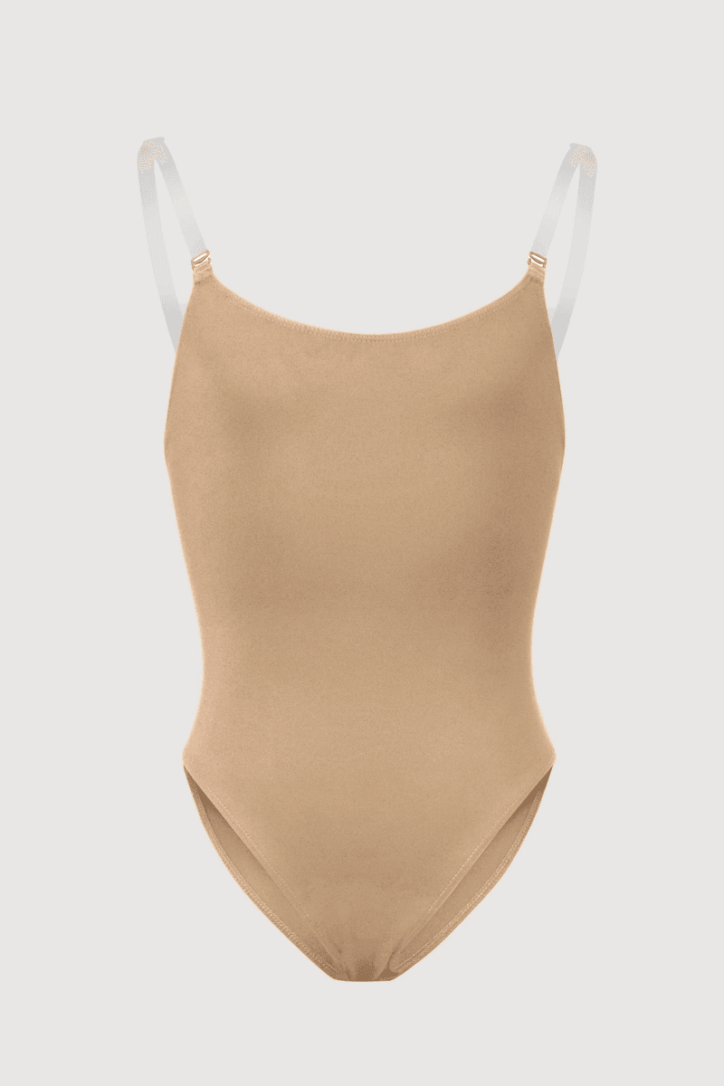 Bloch Girls Auva Adjustable Strap Bodysuit Tan