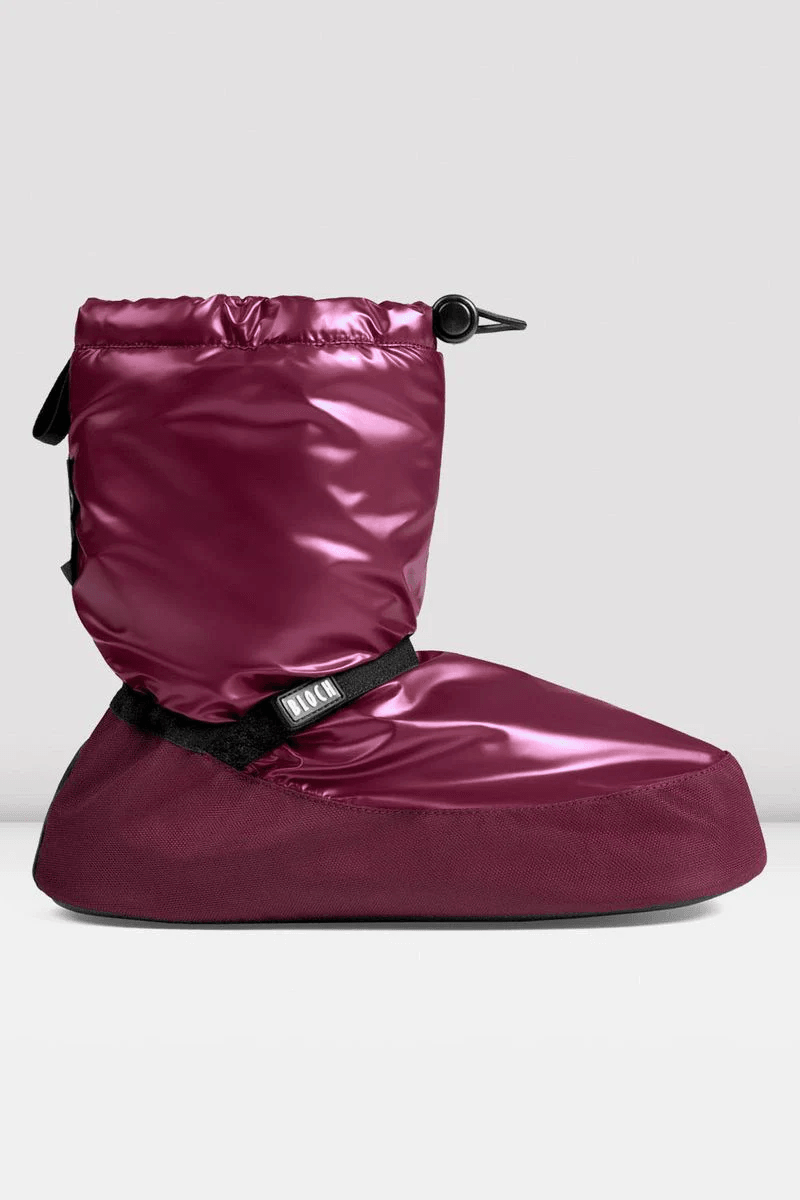 Bloch Adult Metallic Warm Up Booties Burgundy Metallic Nylon