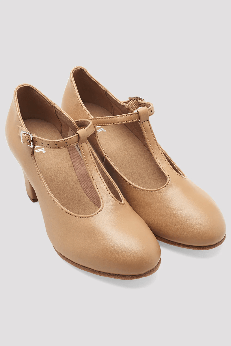 Bloch Ladies Roxie Character Shoes Tan Synthetic Leather