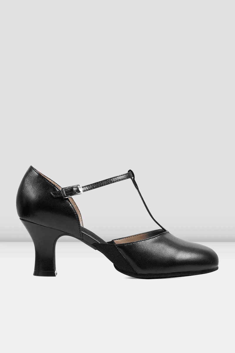 Bloch Ladies Split Flex Leather Character Shoes Black Leather