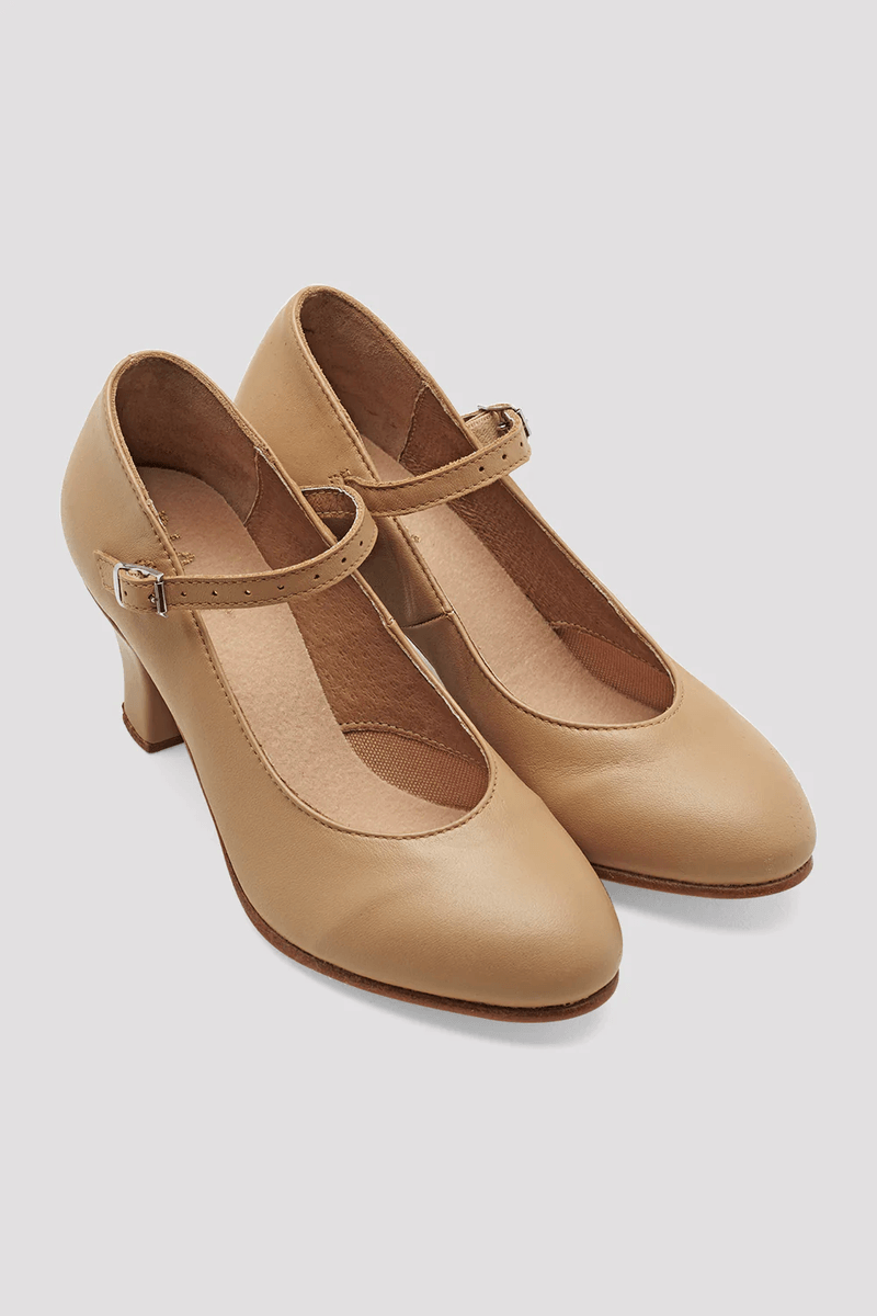 Bloch Ladies Cabaret Character Shoes Tan Leather