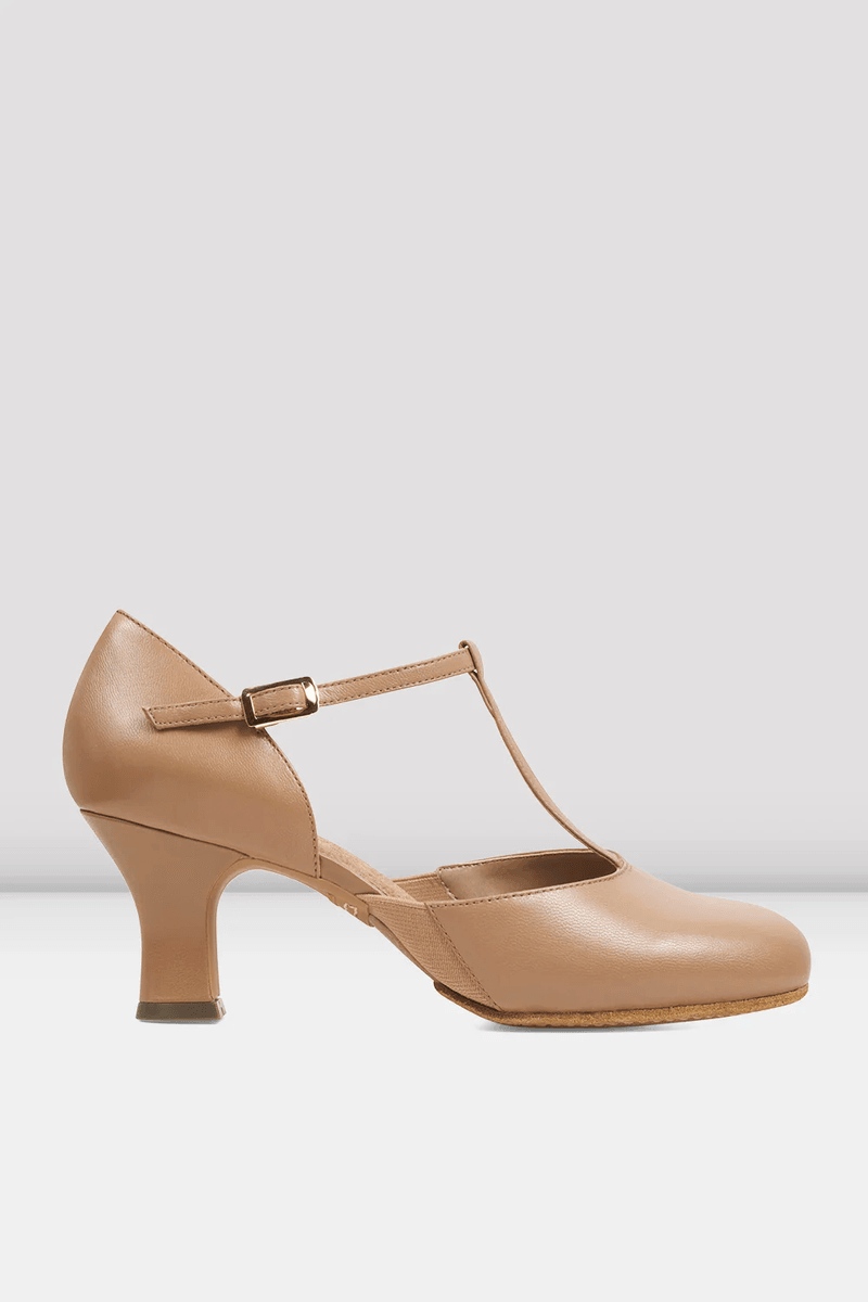 Bloch Ladies Split Flex Leather Character Shoes Tan Leather