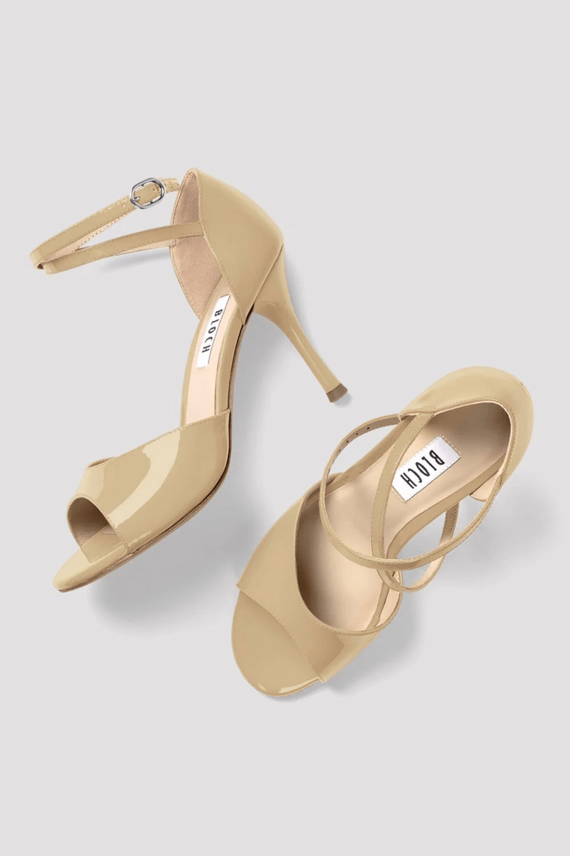 Bloch Ladies Malena Patent Argentine Tango Shoes Sand Patent Leather