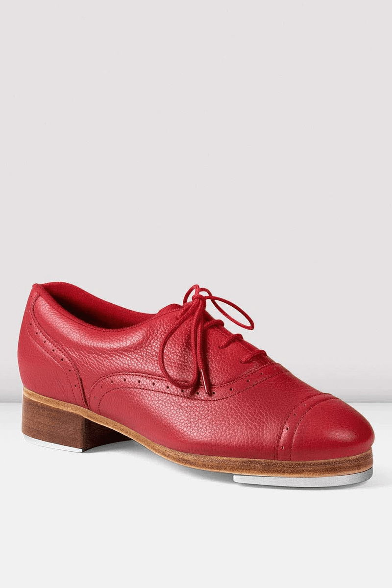 Bloch Ladies Jason Samuels Smith Pebble Leather Tap Shoes Red Pebble Leather