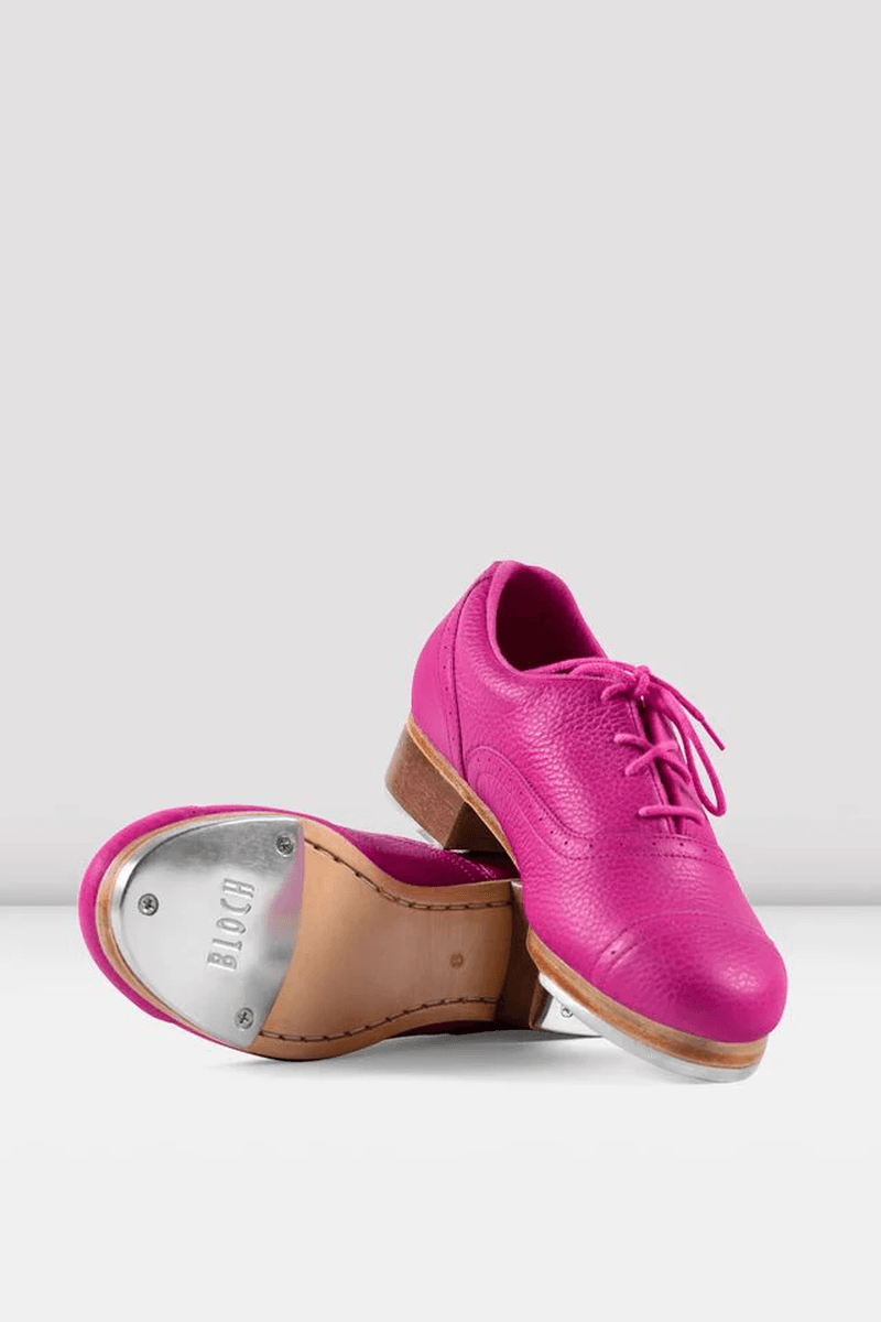 Bloch Ladies Jason Samuels Smith Pebble Leather Tap Shoes Fuchsia Pebble Leather