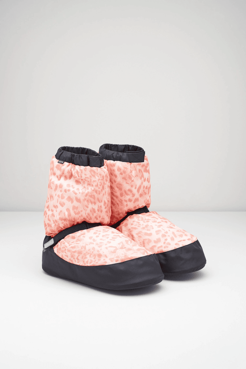 Bloch Childrens Leopard Print Warm Up Booties Pink Leopard