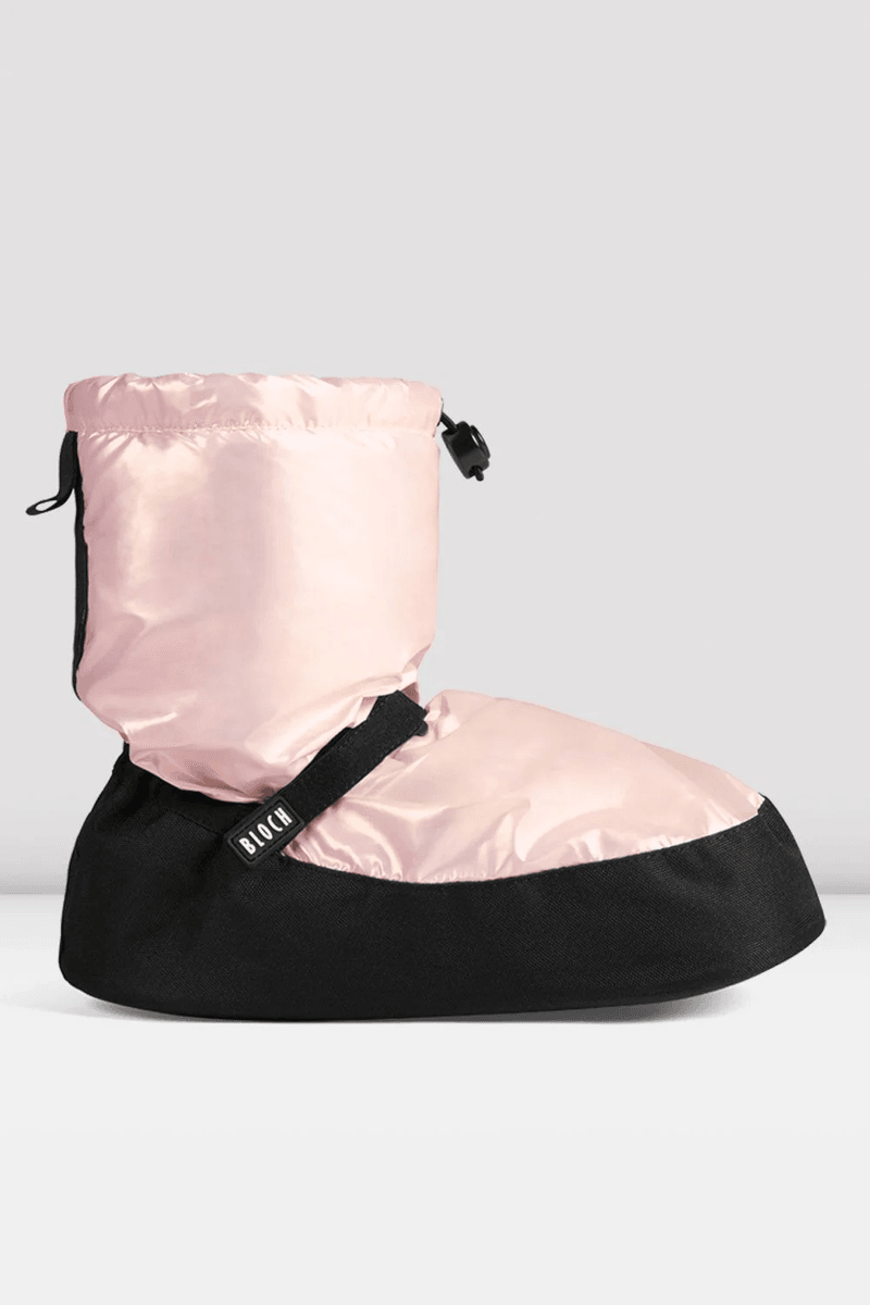 Bloch Childrens Metallic Warm Up Booties Pink Metallic Nylon