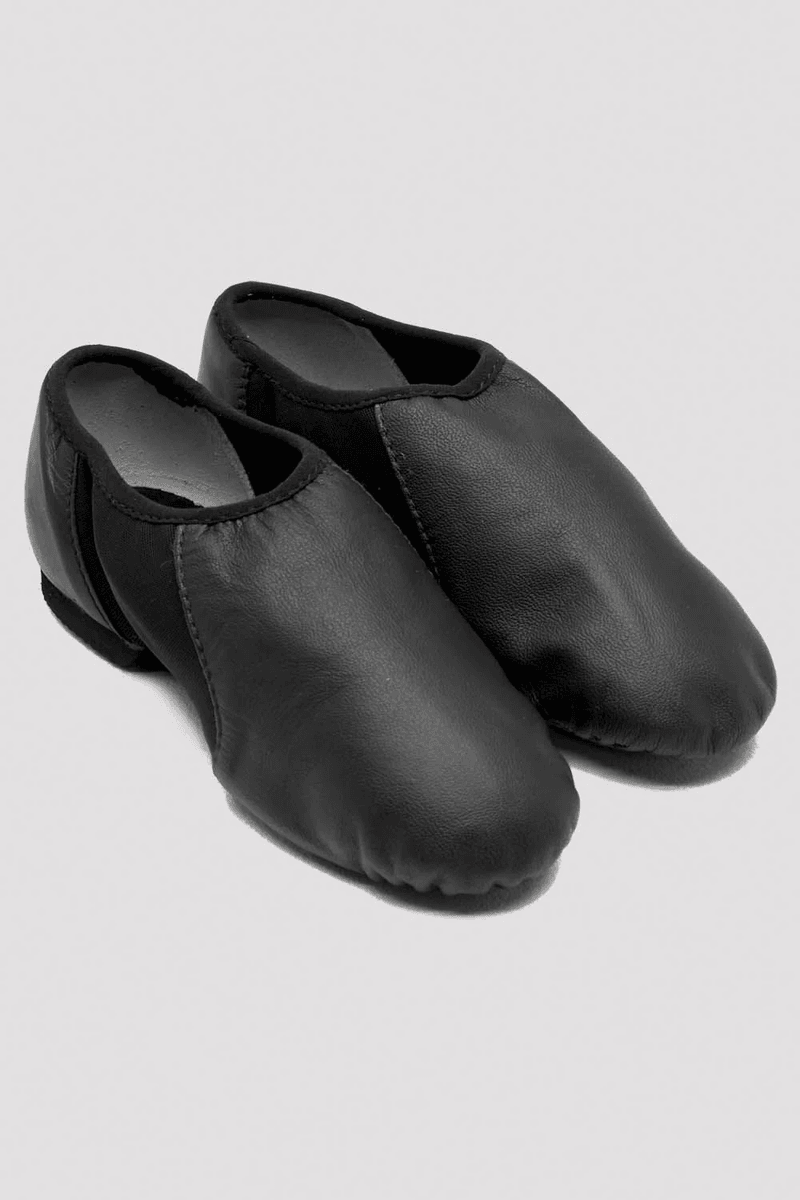 Bloch Childrens Neo-Flex Slip On Leather Jazz Shoes Black Leather