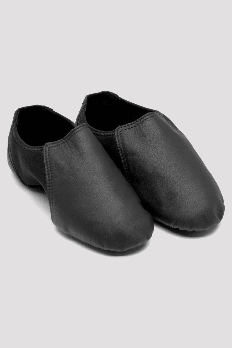 Bloch Childrens Spark Leather & Neoprene Jazz Shoes Black Leather