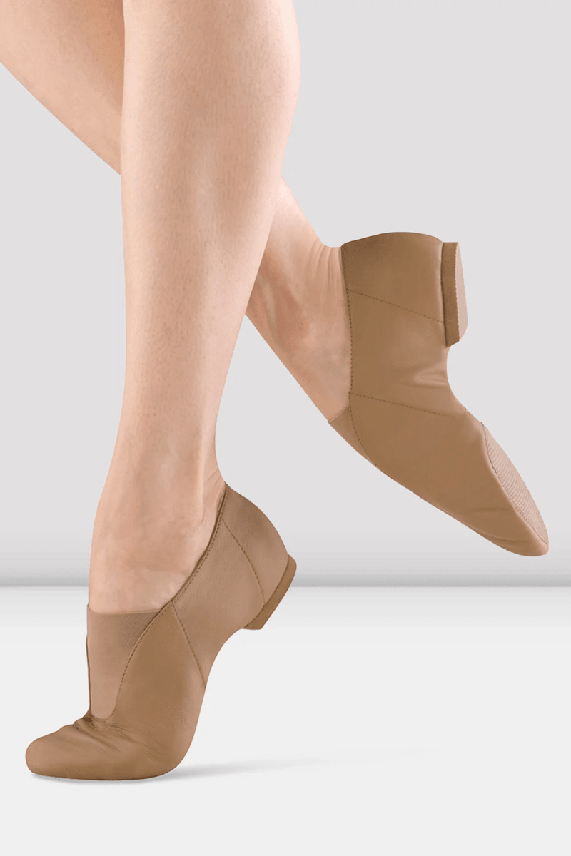 Bloch Childrens Super Jazz Slip On Jazz Shoes Tan Leather