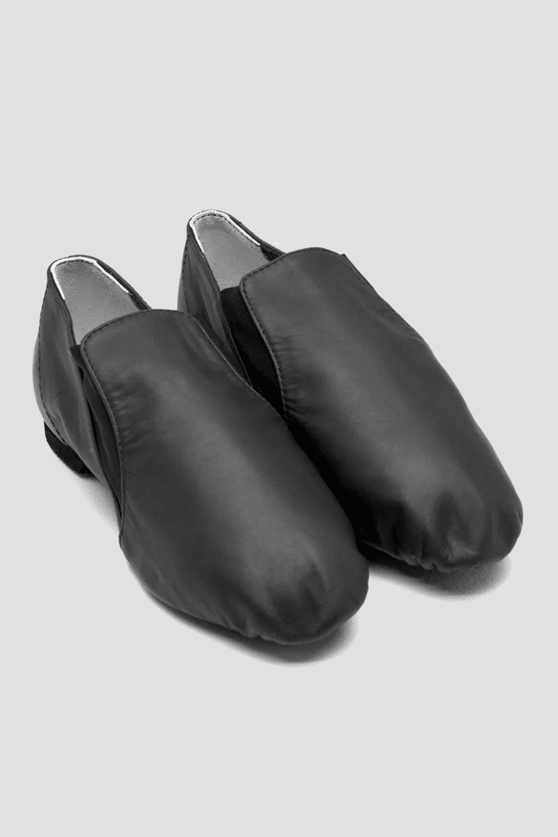 Bloch Childrens Leather Elasta Jazz Booties Black Leather