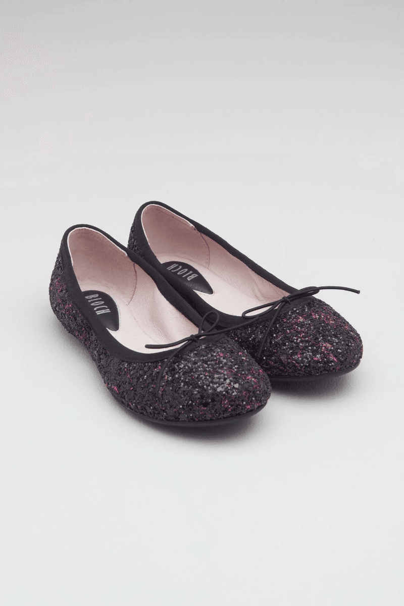Bloch Girls Helia Ballet Flats Pink Black Glitter