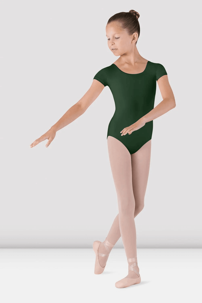 Bloch Girls Dujour Cap Sleeve Leotard Evergreen